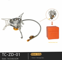 Réchaud de camping à gaz portable coupe-vent pour pique-nique, randonnée et activités de plein air