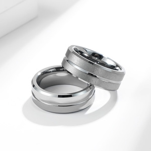 OBE Jewelry <span class=keywords><strong>Shoppee</strong></span> Venta caliente Acabado mate Plata 8mm Anillos de carburo de tungsteno para hombres Anillo de compromiso de tungsteno - Product Image 3