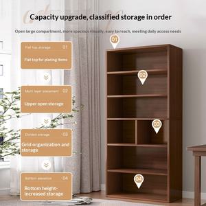 Estantería Multiusos de Madera Moderna, Estantería de Pie con <span class=keywords><strong>Niveles</strong></span>, Estantería para Libros, Estantes de Almacenamiento para Sala de Estar, Cubo Inclinado para Pared - Product Image 3