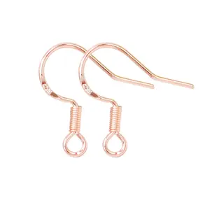 Wholesale 925 sterling silver 19mm earring wire hooks in silver/gold/platinum/rose gold plating colors for jewelry making