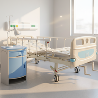 Lit médical manuel à double manivelle 2 fonctions pour patient, semi-élevable, pour hôpital, vente en gros