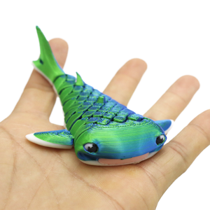 Ornements de requin créatifs et tendance en PLA imprimé en 3D, multicolores, jouets articulés animaux, artisanat de décompression transfrontalier - Product Image 1