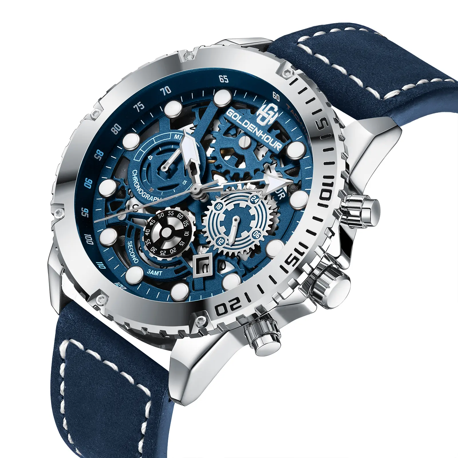 World Time Digital Men's Watches Fashion LED Digital Steel Sport Quality Branded Waterproof Wristwatch