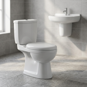 Precio de fábrica Washdown Juego de inodoro y lavabo de cerámica de dos piezas Baño montado en el suelo Artículos sanitarios Inodoro - Product Image 3