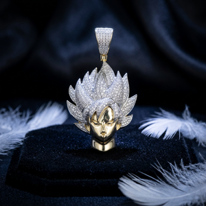Colgante de Plata con Diseño de Dibujos Animados Iced Warrior Diamond Hip Hop para Hombre, Certificado por IGI, Elegante - Product Image 1