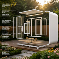 Capsule spatiale en aluminium et acier, design moderne, écologique, couleur personnalisable pour bureau, parc, boutique, café, hôtel, villa