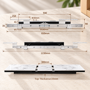 Mécanisme coulissant métallique synchronisé à roulements à billes pour rails de table à manger transformable, extensible pour cuisine et appartement - Product Image 3
