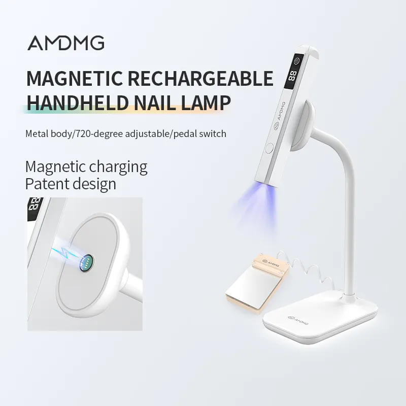 AMDMG 2024 Patent tasarım oem kabul edilebilir 500 mAh 3W mini UV LED tırnak lambası toptan tırnak tırnaklar için lamba ile 3 zamanlayıcı