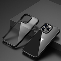 Coque de téléphone transparente antichoc en TPU mat pour iPhone 15 Pro Max, coque arrière fine en PC transparente pour iPhone 14 15 16 17