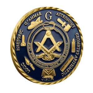 Moneta Commemorativa a Doppia Faccia dei Sette Arti Liberali della Massoneria, Ornamento <span class=keywords><strong>da</strong></span> Collezione in Metallo, Regalo Souvenir - Product Image 3