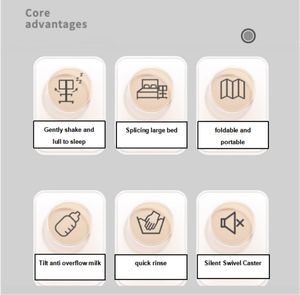 Высококачественная портативная складная детская кровать, регулируемая высота для новорожденных, качественная москитная сетка для дома, Детские принадлежности - Product Image 5