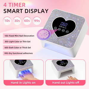 Lámpara de Uñas LED UV Profesional BM-25 de 72W, Diseño de Corazón de Diamante, Secador de Esmalte en Gel, Sensor Táctil, Pantalla LCD, Uso Doméstico, 100-240V - Product Image 4