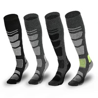 Chaussettes de compression pour la course à pied et la randonnée en gros, automne et hiver, chaussettes épaisses personnalisées en laine mérinos, sport pour hommes, 5 paires