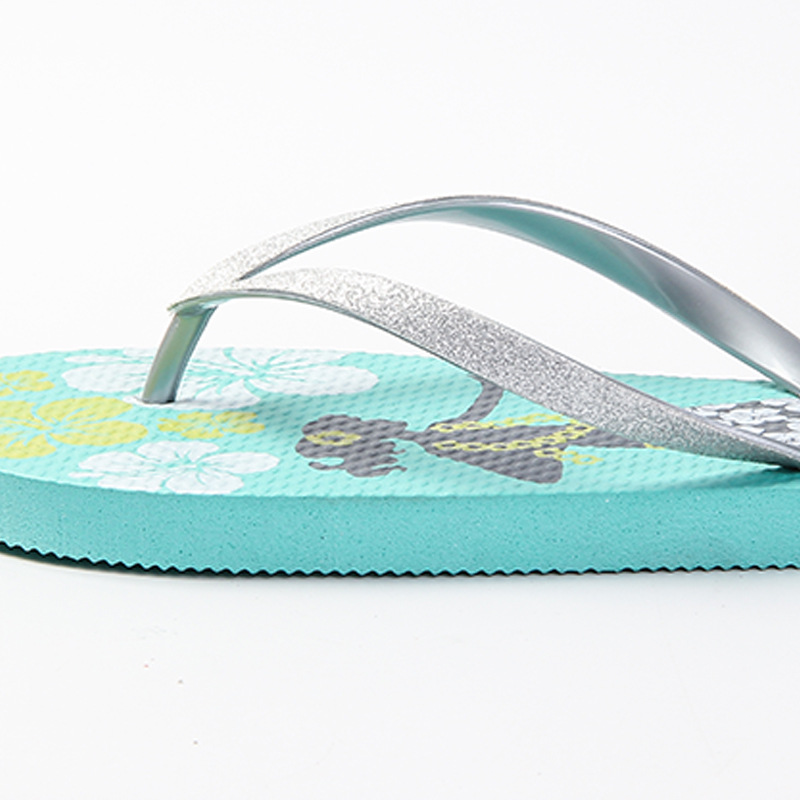 Custom Design Printed Beach Shoes Rubber PE Flip-flops Home Sandals EVA Slippers