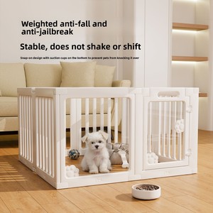 Pagar Anjing Indoor Pelindung Setengah Transparan Anti-Lompat, Alas Anti-Selip, Sistem Sambung Interlocking, Untuk Anjing Kecil, Kokoh - Product Image 2