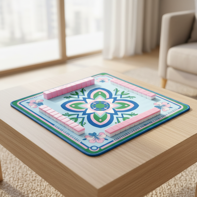 Durable Foldable Portable Silent Large Desk Mahjong Mat Mats My Mahjong Modern Anti-Slip with Waterproof Stitched Edge