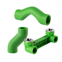 20 25 32 40 50 63 75 90 110 160mm Green Pipe Fittings PPR Tee Coupling Elbow in Connector