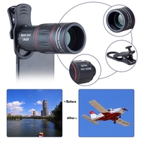 Lentes para Celular, Zoom Óptico Universal de 18X, Telescopio Monocular AF, Lente Objetivo de 30 mm, Construcción de Metal y Goma para Teléfonos