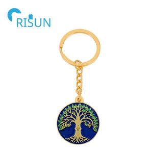 พวงกุญแจโลหะแบบกำหนดเอง Rune สัญลักษณ์นอร์สไวกิ้งพระเจ้าโอดินเงินโบราณต้นไม้สีทองของชีวิตจี้สร้อยคอพวงกุญแจ - Product Image 4