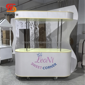 SMOOTH Customized Design Birthday Party Cake Dessert Display Sweet Candy Carts With Mobile Wheels - Product Image 6