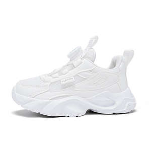 أحذية رياضية للأطفال باللون الأسود للذهاب إلى المدرسة، خفيفة الوزن وقابلة للتنفس مع شبكة وزر دوار، أحذية بيضاء للطلاب - Product Image 2