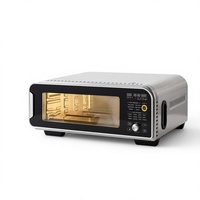 18L Digitaler Elektrischer Pizzaofen 400°C Edelstahl Tisch-Toasterofen Konvektionsgrill Bräter für Heimküche