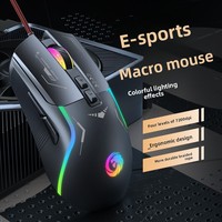 Ratón para Juegos Recargable con Cable, 7 Botones, Retroiluminación RGB, USB, Macro Programable, para PC, Portátil y Escritorio