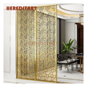 Grand écran <span class=keywords><strong>de</strong></span> séparation en métal mural, panneau <span class=keywords><strong>de</strong></span> séparation en acier inoxydable pour hôtel restaurant chambre - Product Image 5