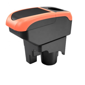 बहु रंग डबल परतों स्लाइड 6 यूएसबी कार्बन फाइबर पु चमड़े की कार आर्मरेस्ट कंसोल बॉक्स vw mk/4/5/6/7 गोल्फ 4/5/6/7 DA-6632 - Product Image 1