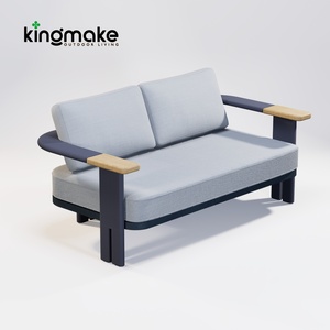2025 Kingmake nouvel ensemble de canapés 4 pièces imperméables meubles d'extérieur canapés tissés de jardin avec table en teck - Product Image 3