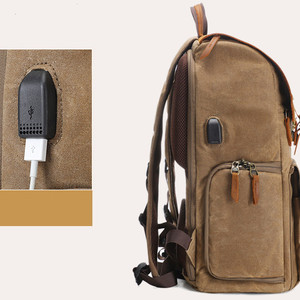 Túi đựng máy ảnh cổ điển chống thấm nước có đệm, có ngăn USB tháo rời, chống sốc, chất liệu vải bố sáp - Product Image 3