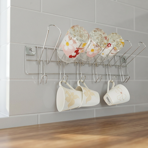 Support mural en métal pour tasses, support de rangement à un seul niveau pour vaisselle de cuisine, design simple et durable - Product Image 6