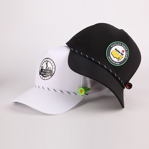 Sombrero de Golf deportivo de poliéster impermeable de 5 paneles con logotipo bordado en 3D personalizado a la moda, Gorras de papá perforadas cortadas con láser, gorra de béisbol con cuerda - Product Image 2