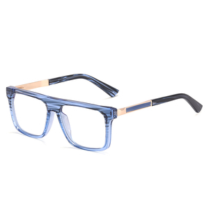 MS 93502 <span class=keywords><strong>2023</strong></span> Lunettes carrées pour hommes les plus vendues, monture en métal TR90+CP, verres optiques anti-lumière bleue, design rayé - Product Image 5