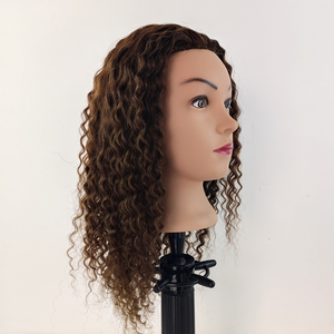 Đầu mannequin tập tóc nữ 16 inch, tóc người 100% Remy, sóng xoăn, <span class=keywords><strong>d</strong></span>ùng để tạo kiểu tóc & tạo mẫu, thực hành cắt, tết tóc - Product Image 4