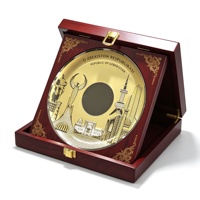 Plaque commémorative en cuivre antique avec logo personnalisé, plaque souvenir en métal, design en relief 3D, avec boîte en bois