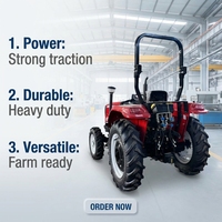 Traktor Roda Mikro Diesel 4WD 50HP-90HP dengan Mesin & Pompa, Mesin Pertanian Ramah Lingkungan untuk Membajak