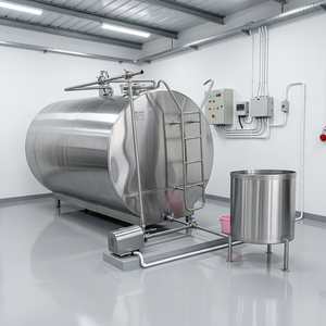 Système de cuve de traiteur en acier inoxydable, mélangeur-agitateur chauffant pour la transformation du lait, usage agricole - Product Image 1