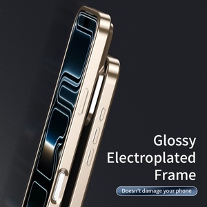 Business Electroplating PU Leather Mobile Phone Cases for iPhone 17 13 14 15 16 Pro Max With HD Lens <b>Film</b> Protective Cover - Product Image 5