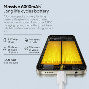 Poco C81 Pro 4G CPU unisoc T7250โปรเซสเซอร์6.9 "LCD Display Screen 6000mAh (Typ) แบตเตอรี่ Xiaomi hyperos 3 - Product Image 5