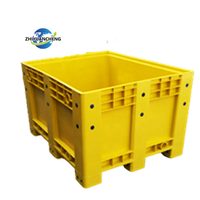 Récipient en plastique empilable, grande palette ventilée/robuste, boîte/bac de 1200 litre avec couvercle/roue pour le stockage, 1000x760x600mm