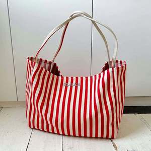 Summer New Fashion Large Capacity Ladies Canvas Beach Handbag Striped Cotton Shopping Tote Bag - Product Image 1