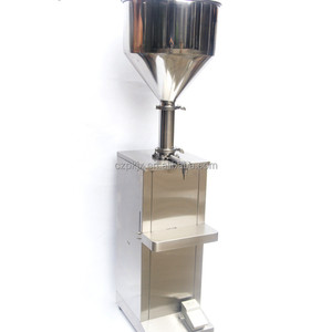 Remplisseur pneumatique semi-automatique à une tête Machine de remplissage de shampooing à confiture de fruits avec buse <span class=keywords><strong>Doseur</strong></span> de sauce chili avec trémie - Product Image 3