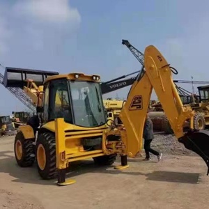 รถตักล้อยาง JCB4CX สีเหลือง มือสอง ปี 2020 รับน้ำหนักได้ 9 ตัน พร้อมเกียร์และปั๊ม สำหรับงานก่อสร้าง บุ้งกี๋ขนาดใหญ่ ยางใหญ่ - Product Image 2