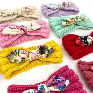 Bando wol telinga kelinci anak-anak, aksesori rambut rajut bayi musim gugur dan musim dingin hangat - Product Image 4