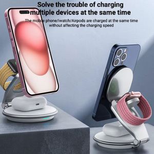 <span class=keywords><strong>Cargador</strong></span> de <span class=keywords><strong>Celular</strong></span> JEDI, Productos de Carga Multifuncional, Estación de Carga Rápida de 15 W, 3 en 1, <span class=keywords><strong>Cargador</strong></span> Inalámbrico Giratorio - Product Image 2
