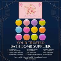 Lot de 12 bombes de bain personnalisables avec logo, parfum pêche, lys et menthe, pour une peau douce et un bain relaxant – Coffret cadeau