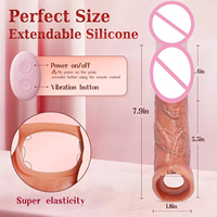 Fernbedienbare Flüssige Realistische Silikon-Kondome für Männer Sexspielzeug Tragbarer Dildo Vibrator zur G-Punkt-Stimulation
