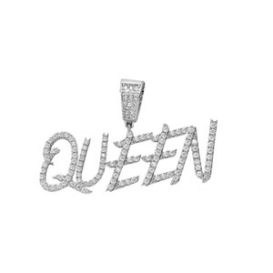 RQ-Colgante personalizado con nombre y letra Circonia cúbica para hombre y mujer, joyería de rapero, Hip Hop - Product Image 2