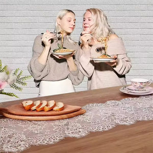 Zelo personalizzato personalizzato formato personalizzato tovaglia di <span class=keywords><strong>pizzo</strong></span> <span class=keywords><strong>bianco</strong></span> Vintage ricamato copertura del tavolo di <span class=keywords><strong>pizzo</strong></span> per la festa di nozze a casa all'aperto - Product Image 5